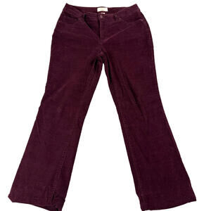 St Johns Bay Pants Womens Straight Fit Size 8 Burgundy Corduroy Vintage 90s Y2KX